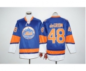 New York Mets #48 Jacob DeGrom Blue Long Sleeve Stitched MLB Jersey