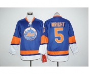 New York Mets #5 David Wright Blue Long Sleeve Stitched MLB Jersey