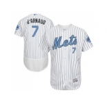 New York Mets #7 Travis d'Arnaud White(Blue Strip) Flexbase Authentic Collection 2016 Father's Day Stitched Baseball Jersey