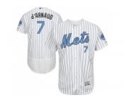 New York Mets #7 Travis d'Arnaud White(Blue Strip) Flexbase Authentic Collection 2016 Father's Day Stitched Baseball Jersey