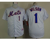 mlb jerseys new york mets #1 wilson white(blue strip)