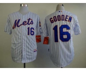 mlb jerseys new york mets #16 gooden white(blue strip)