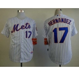 mlb jerseys new york mets #17 hernandez white[hernandez]