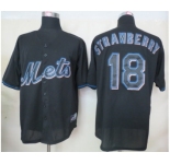 mlb jerseys new york mets #18 strawberry black[fashion]