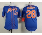 mlb jerseys new york mets #28 murphy blue[number orange]