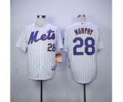 mlb jerseys new york mets #28 murphy white(blue stripe)