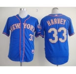 mlb jerseys new york mets #33 harvey blue[number grey][2013 mlb all star patch]