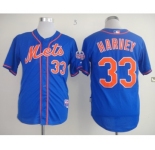 mlb jerseys new york mets #33 harvey blue[number orange][2013 mlb all star patch]
