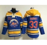 mlb jerseys new york mets #33 harvey blue[pullover hooded sweatshirt]