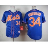 mlb jerseys new york mets #34 syndergaard blue[number orange][syndergaard]