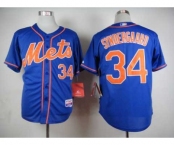 mlb jerseys new york mets #34 syndergaard blue[number orange][syndergaard]