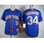 mlb jerseys new york mets #34 syndergaard blue[syndergaard]