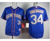 mlb jerseys new york mets #34 syndergaard blue[syndergaard]