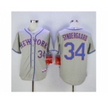 mlb jerseys new york mets #34 syndergaard grey[syndergaard]