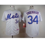 mlb jerseys new york mets #34 syndergaard white(blue strip)[syndergaard]