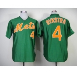 mlb jerseys new york mets #4 dykstra green[1985 m&n]