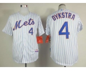 mlb jerseys new york mets #4 dykstra white(blue strip)