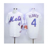 mlb jerseys new york mets #4 flores white(blue strip)[flores]