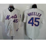 mlb jerseys new york mets #45 Wheeler cream(blue stripe)