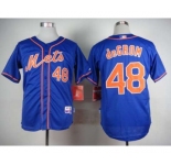 mlb jerseys new york mets #48 degrom blue[number orange]