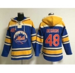 mlb jerseys new york mets #48 degrom blue[pullover hooded sweatshirt]