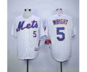 mlb jerseys new york mets #5 wricht white(blue strip)