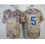 mlb jerseys new york mets #5 wright camo[2014 new]