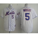 mlb jerseys new york mets #5 wright white[2013 mlb all star patch]