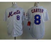 mlb jerseys new york mets #8 carter white(blue strip)
