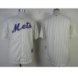 mlb jerseys new york mets blank cream(blue strip)