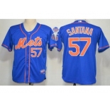 mlb new york mets #57 johan santana blue[number orange]