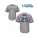 Men New York Yankees #25 Gleyber Torres Grey New Cool Base Stitched MLB Jersey