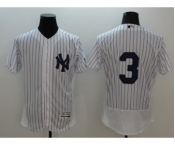 Men New York Yankees #3 Babe Ruth Majestic white stripe Flexbase Authentic Collection Player Jersey