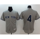 Men New York Yankees #4 Lou Gehrig Majestic grey Flexbase Authentic Collection Player Jersey