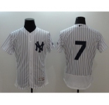 Men New York Yankees #7 Mickey Mantle Majestic White Flexbase Authentic Collection Player Jersey
