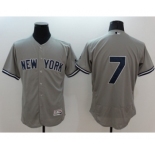 Men New York Yankees #7 Mickey Mantle Majestic grey Flexbase Authentic Collection Player Jersey