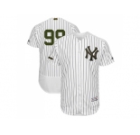 Men New York Yankees #99 Aaron Judge White Strip Flexbase Authentic Collection 2018 Memorial Day Stitched MLB Jersey