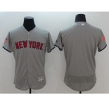 Men New York Yankees Blank Majestic Gray 2016 Independence Day Stars & Stripes Flex Base Team Jersey