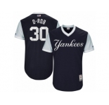 Men's 2017 Little League World Series Yankees #30 David Robertson D-Rob Navy Jersey
