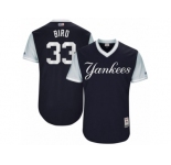 Men's 2017 Little League World Series Yankees #33 Greg Bird Bird Navy Jersey