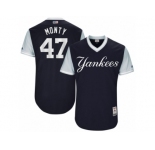 Men's 2017 Little League World Series Yankees #47 Jordan Montgomery Monty Navy Jersey