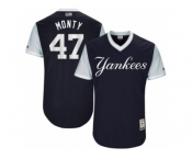 Men's 2017 Little League World Series Yankees #47 Jordan Montgomery Monty Navy Jersey