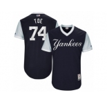 Men's 2017 Little League World Series Yankees #74 Ronald Torreyes Toe Navy Jersey