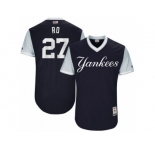 Men's 2017 Little League World Series Yankees Austin Romine Ro Navy Jersey