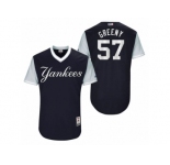 Men's 2017 Little League World Series Yankees Chad Green Greeny Navy Jersey