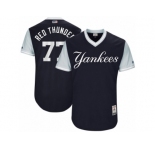 Men's 2017 Little League World Series Yankees Clint Frazier Red Thunder Navy Jersey