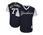 Men's 2017 Little League World Series Yankees Clint Frazier Red Thunder Navy Jersey