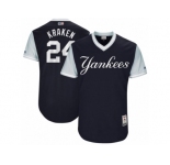 Men's 2017 Little League World Series Yankees Gary Sanchez Kraken Navy Jersey