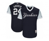 Men's 2017 Little League World Series Yankees Gary Sanchez Kraken Navy Jersey