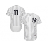 Men's Majestic New York Yankees #11 Brett Gardner White Navy Flexbase Authentic Collection MLB Jersey